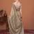 Beige women kalamkari printed kantha work silk cotton banarasi saree