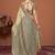 Beige kalamkari printed kantha work tussar saree with matching blouse