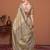 Beige kalamkari printed embroidered banarasi saree