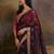 Burgundy embellished saree with matching blouse