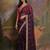 Burgundy embellished saree with matching blouse
