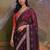Burgundy embellished saree with matching blouse
