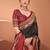 Black ethnic motifs printed banarasi saree