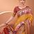 Mustard ethnic motifs printed saree with matching unstitched blouse