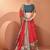 Red ethnic motifs printed saree with unstitched blouse
