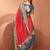Red ethnic motifs printed saree with unstitched blouse