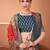 Red ethnic motifs printed saree with unstitched blouse
