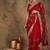 Maroon floral embroidered net sarees