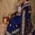 Navy blue navy blue ethnic motifs embroidered saree