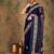 Navy blue navy blue ethnic motifs embroidered saree