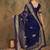 Navy blue navy blue ethnic motifs embroidered saree