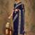 Navy blue navy blue ethnic motifs embroidered saree