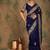 Navy blue navy blue ethnic motifs embroidered saree