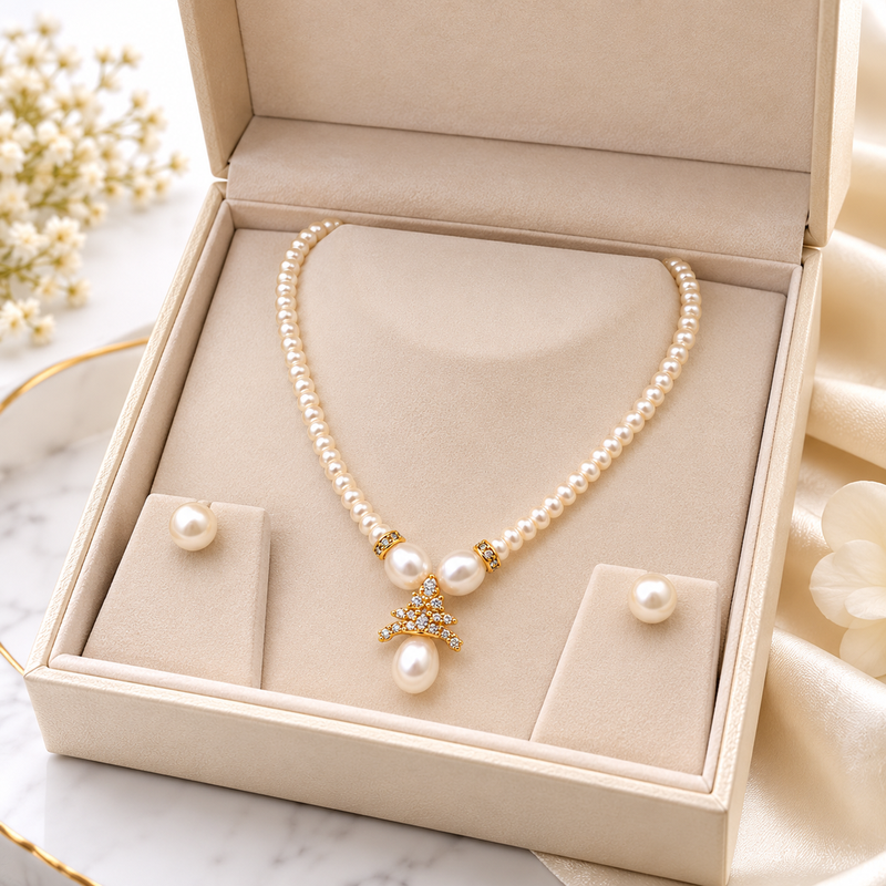 Certified Pearls Royal Charm Pendant Set