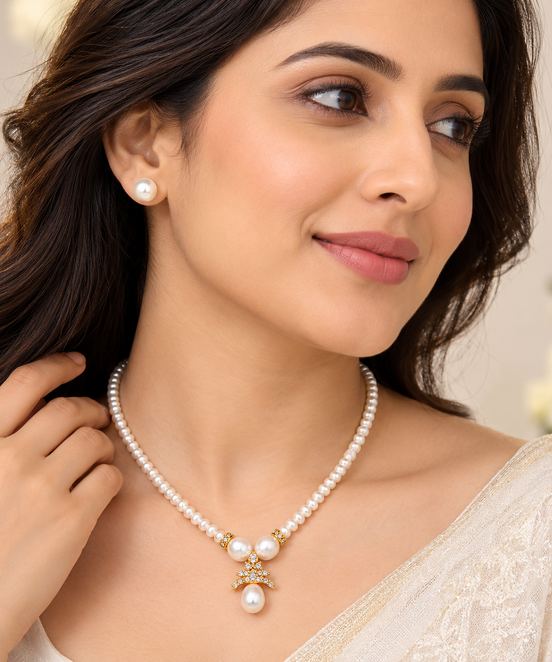 Certified Pearls Royal Charm Pendant Set