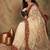 White ethnic motifs embroidered net saree