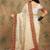 White ethnic motifs embroidered net saree