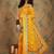 Yellow yellow floral embroidered net sarees