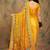 Yellow yellow floral embroidered net sarees