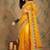 Yellow yellow floral embroidered net sarees