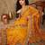 Yellow yellow floral embroidered net sarees