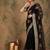 Black black ethnic motifs beads & stones embroidered net saree