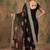 Black black ethnic motifs beads & stones embroidered net saree