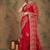 Red ethnic motifs embroidered net saree
