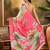 Pink floal printed festive saree