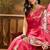 Pink floal printed festive saree