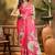 Pink floal printed festive saree