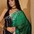Pink abstract printed saree with unstitched blouse