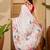 White floral printed saree with unstitched blouse