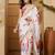 White floral printed saree