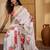 White floral printed saree