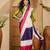 White colourblocked saree with unstitched blouse