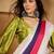 White colourblocked saree with unstitched blouse