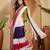 White colourblocked saree with unstitched blouse