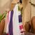 White colourblocked saree with unstitched blouse