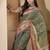Green green silk blend printed sarees