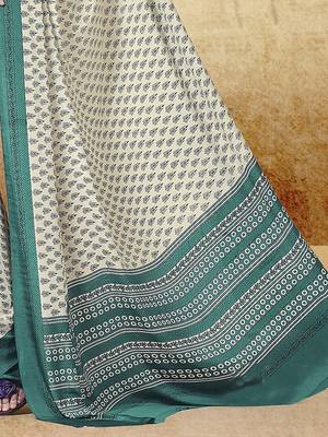 Cream printed saree 5