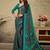 Navy blue printed saree with blouse piece