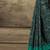 Navy blue printed saree with blouse piece