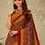 Maroon printed saree with blouse piece
