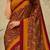 Maroon printed saree with blouse piece