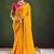 Yellow women geometric embellished sequinned  chiffon designer saree