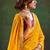 Yellow women geometric embellished sequinned  chiffon designer saree