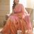 Peach embellished sarees with unstitched blouse piece