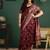 Maroon woven design printed tussar saree with unstiched blouse piece