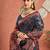 Blue women paisely printed saree with blouse